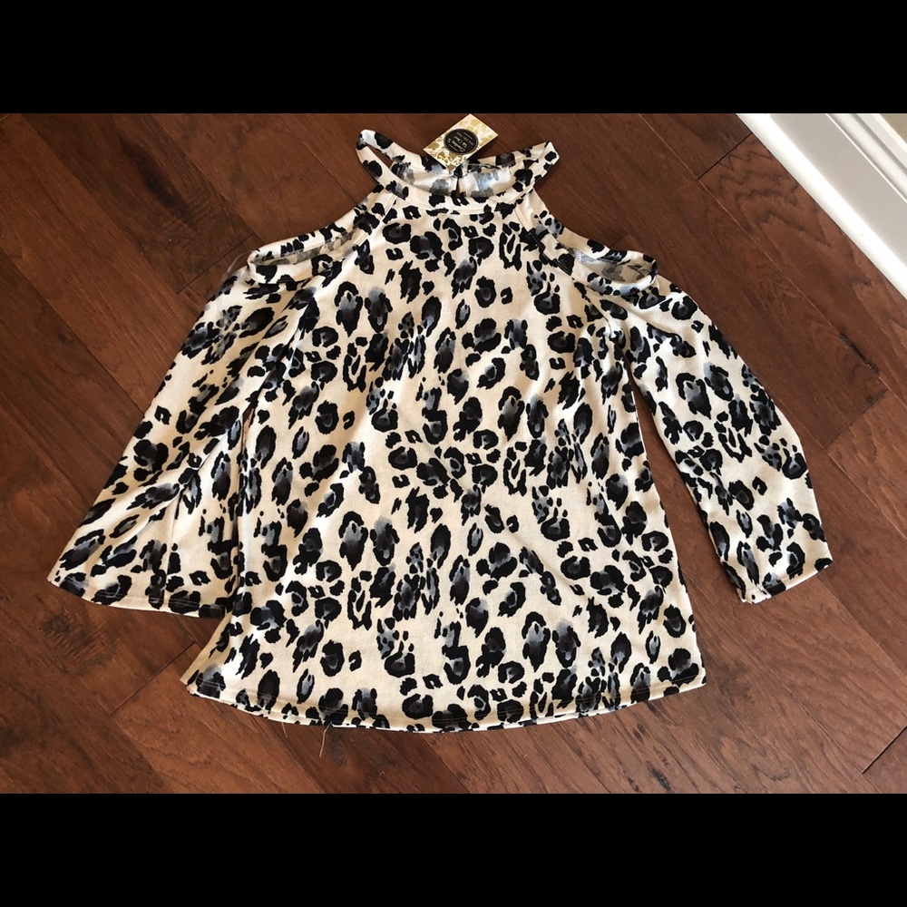 Cold shoulder leopard sweater size medium